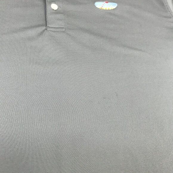 Dunning Golf Mens Polo Shirt Gray Button Up Logo Stretch Short Sleeve Size XL * - Picture 12 of 12